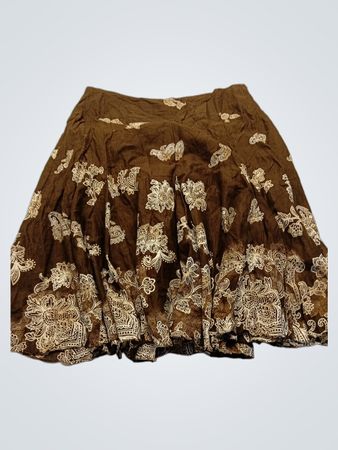 Brown Floral Skirt