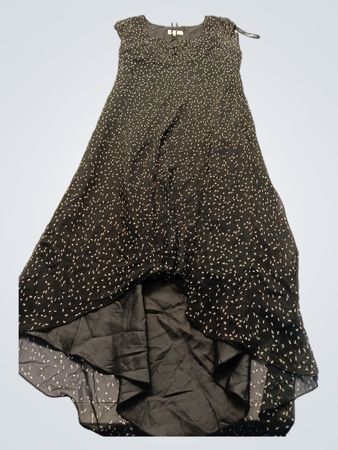Laura Petites Black Polka Dot Sleeveless Midi Dress