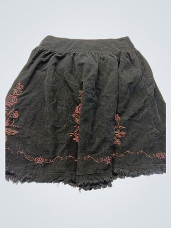 Zara TRF Embroidered Corduroy Mini Skirt