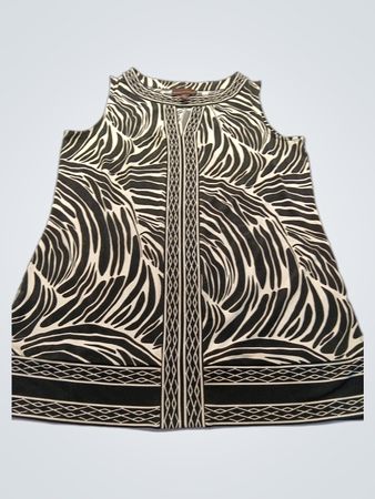 Dana Buchman Black and White Zebra Print Sleeveless Top