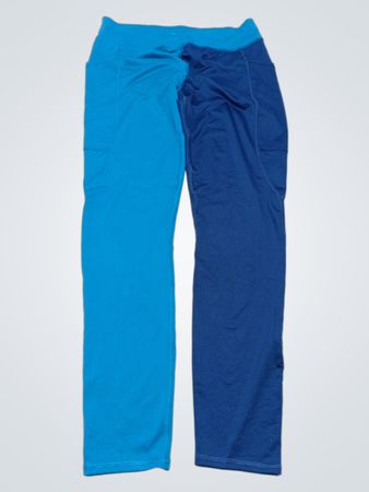 Athletic Works Blue Two-Tone Athletic Leggings
