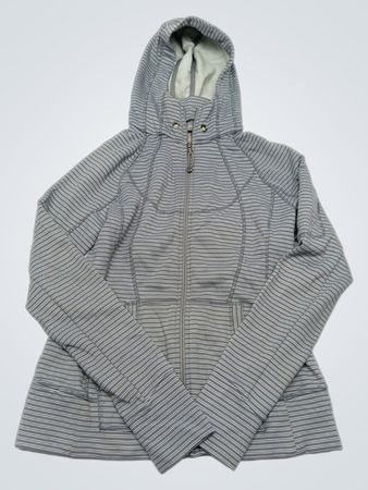Athleta Gray Striped Hoodie