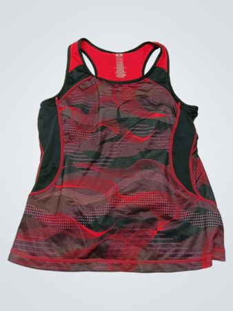 Athletic Works Red and Black Mesh Tank Top