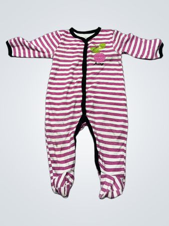 Pink and White Striped Baby Onesie
