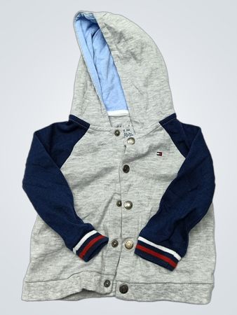 Tommy Hilfiger Gray and Navy Blue Hoodie