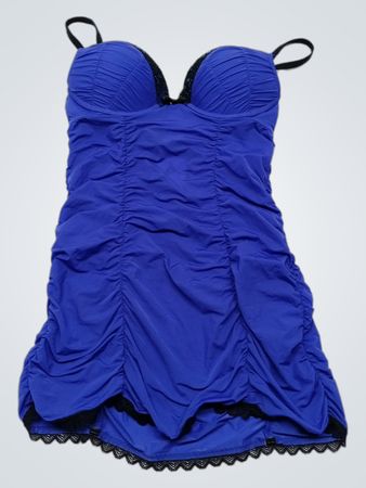 Little Mistress Blue Ruched Mini Dress
