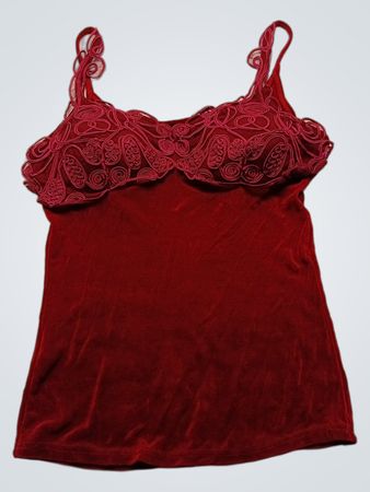 Unbranded Red Velvet Lace Cami Top