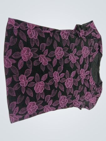 Black and Purple Floral Skirt
