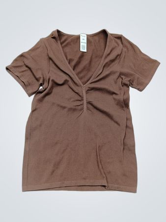Brown Short Sleeve Top