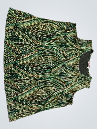 Tanjay Green Wavy Pattern Tank Top
