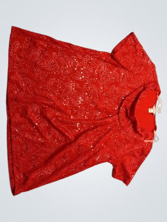 Red Sequined Top