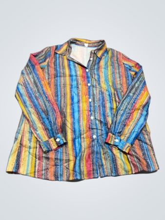 Multicolored Striped Button-Up Shirt