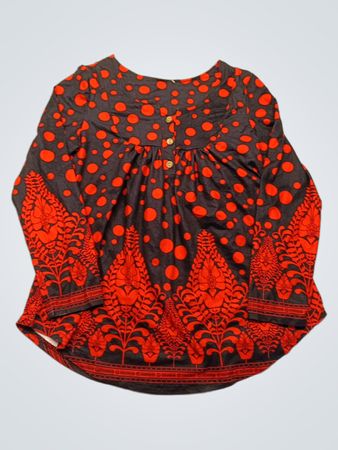 Red and Black Polka Dot Blouse