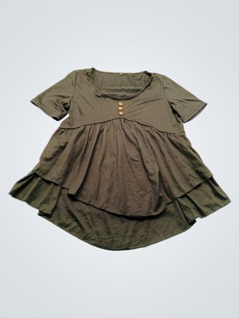Green Ruffled T-Shirt Dress