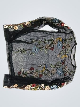 Zara Embroidered Mesh Blouse