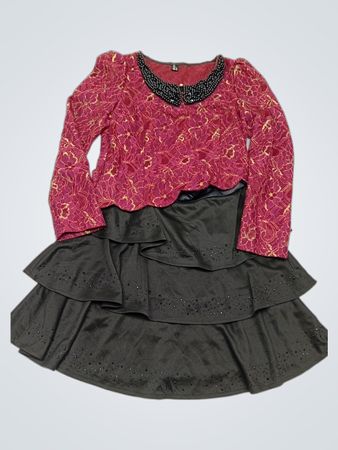 Blouse with Black Skirt