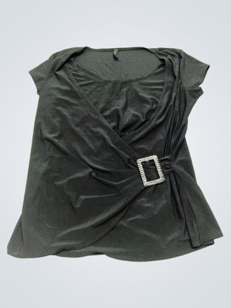 Jason Wu Gray Blouse with Rhinestone Belt