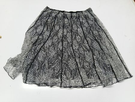 Coldwater Creek Black and White Lace Pattern Skirt