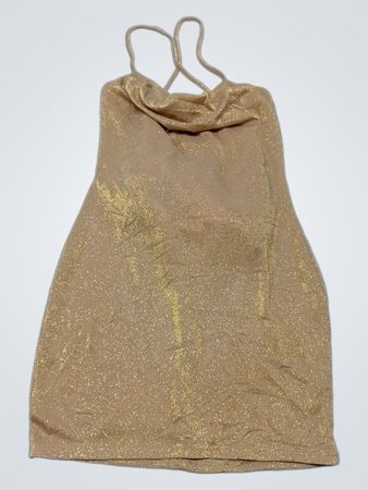 olive tree gold glitter dress