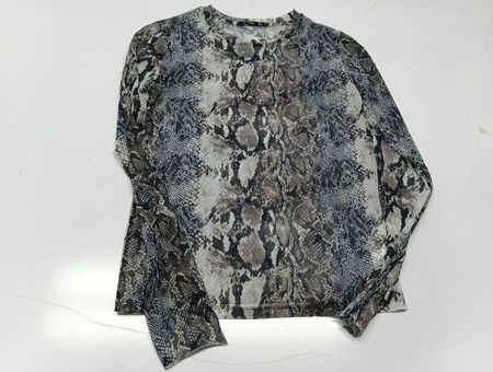 Zara Snakeskin Pattern Long Sleeve Top