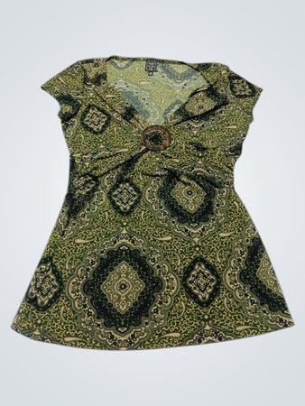 Suzzie in the City Green Paisley Top