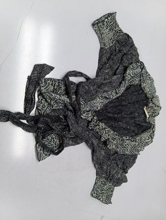 Blouse with Black and White Pattern