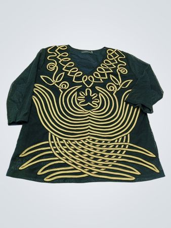 La Madonna Black Embroidered T-Shirt