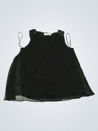 Size & Needle Black Sequin Strap Cami Top