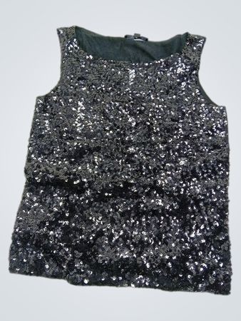Black Sequin Tank Top