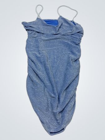 Unbranded Blue Sequin Spaghetti Strap Mini Dress