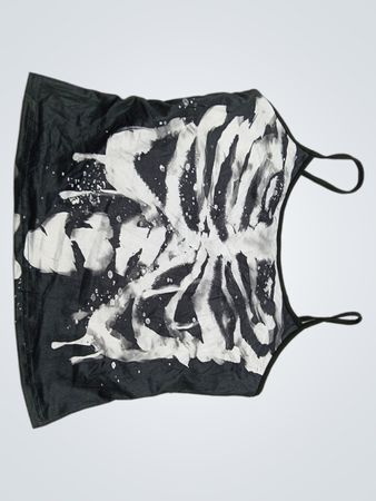 Black Camisole with White Design