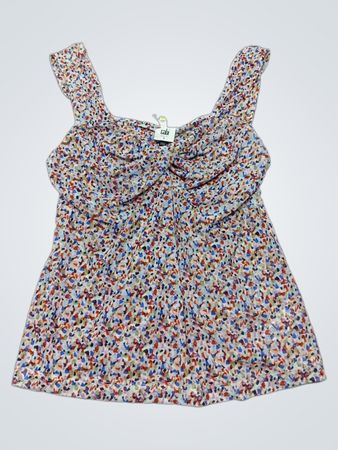 Cabi Multicolor Geometric Print Sleeveless Blouse