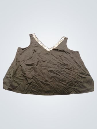 Gray Tank Top with Sequined Trim