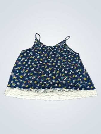 Envy Floral Print Lace Trim Cami Top