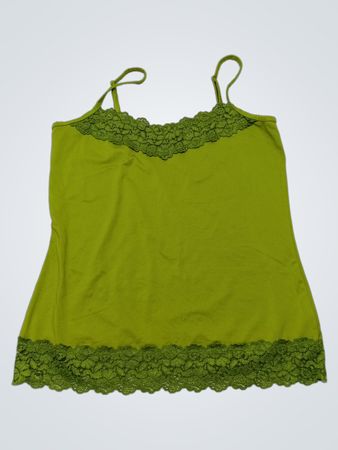 Green Lace-Trimmed Camisole