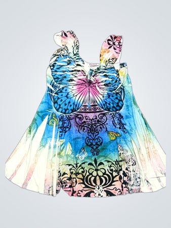 Reina Butterfly Print Dress