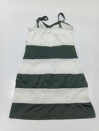 Green and White Striped Dress