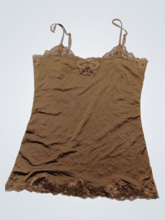 Brown Lace Trim Camisole