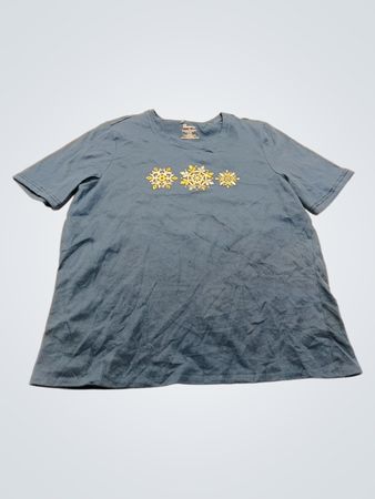 Blue T-Shirt with Snowflake Design