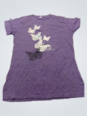 Purple T-Shirt with Butterfly Design