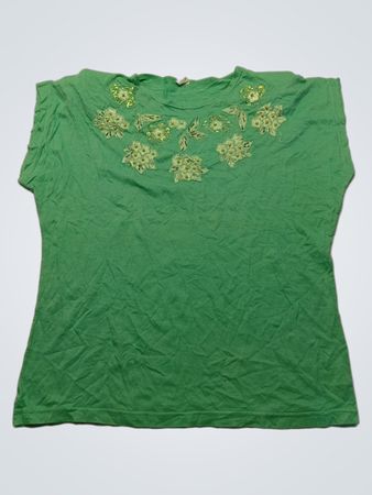 Green Embroidered T-Shirt