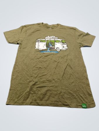 Olive Green T-Shirt with Busheill Falls Graphic
