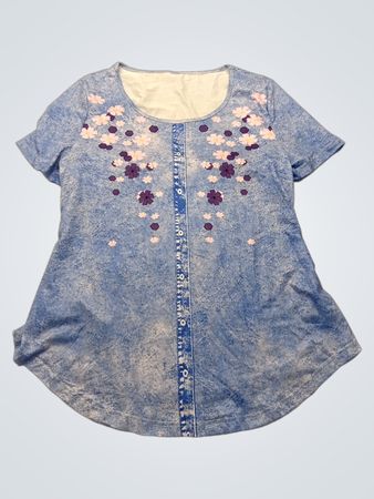 Blue Floral Short Sleeve Shirt