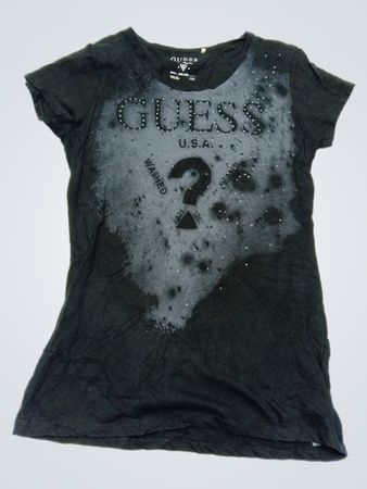 Guess Black Rhinestone Logo T-Shirt