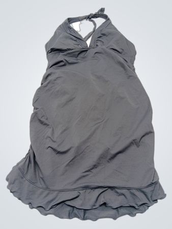 Gray and Pink Halter Dress