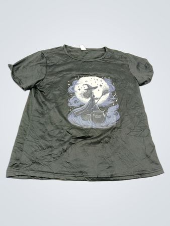 Unbranded Olive Green Graphic Witch T-Shirt
