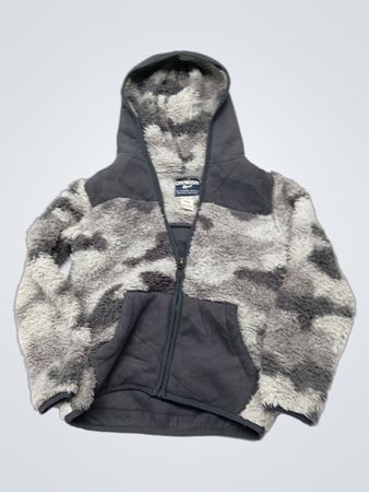 OshKosh B'gosh Gray Fuzzy Camouflage Hooded Jacket
