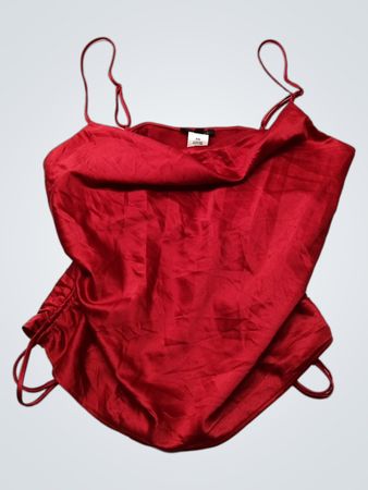 Dynamite Red Satin Cami Top