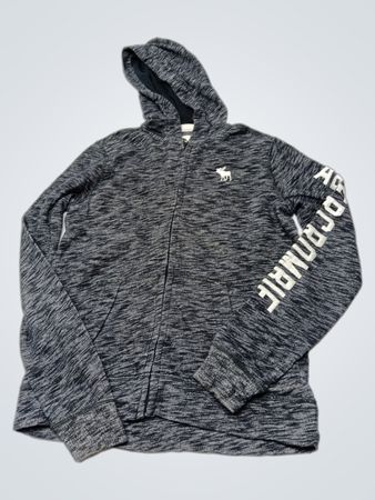 Abercrombie Kids Grey Zip-Up Hoodie with Logo