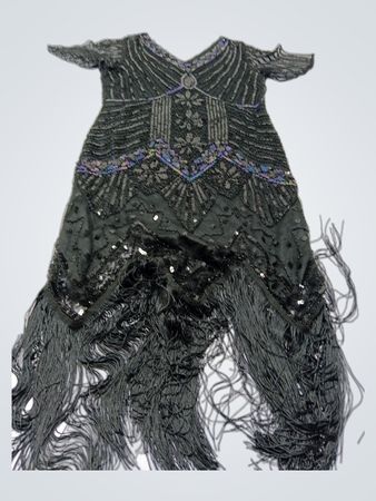 JICAGOM Beaded Fringe Flapper Dress